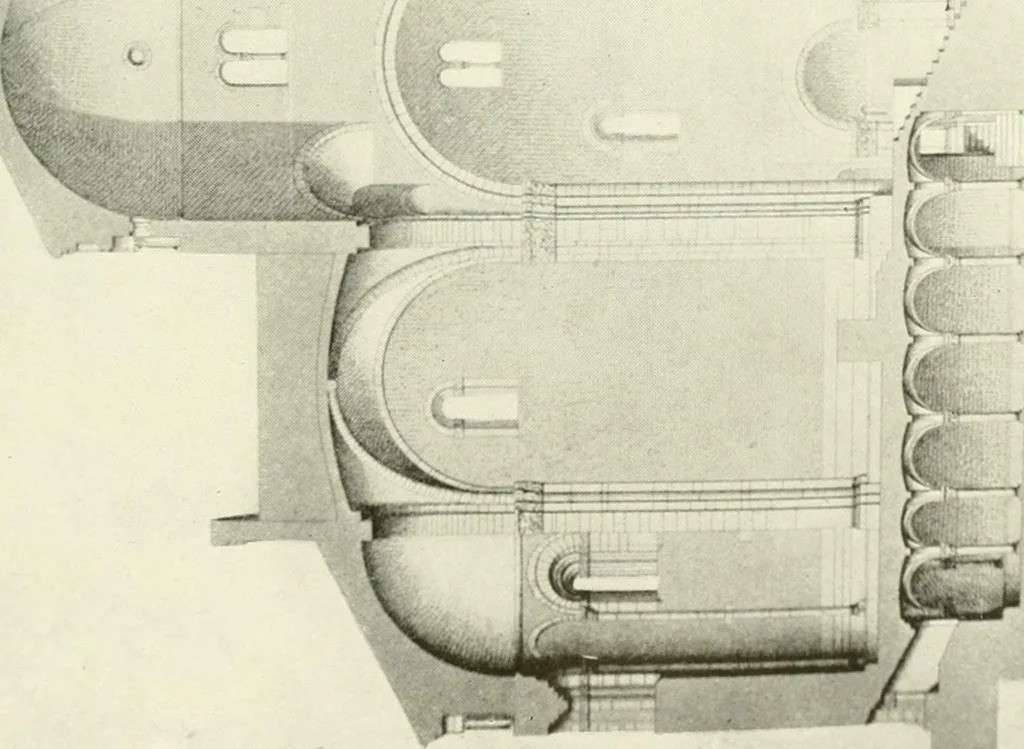 An illustration from Medieval architecture, its origins and development, with lists of monuments and bibliographies, 1909, leaf 378