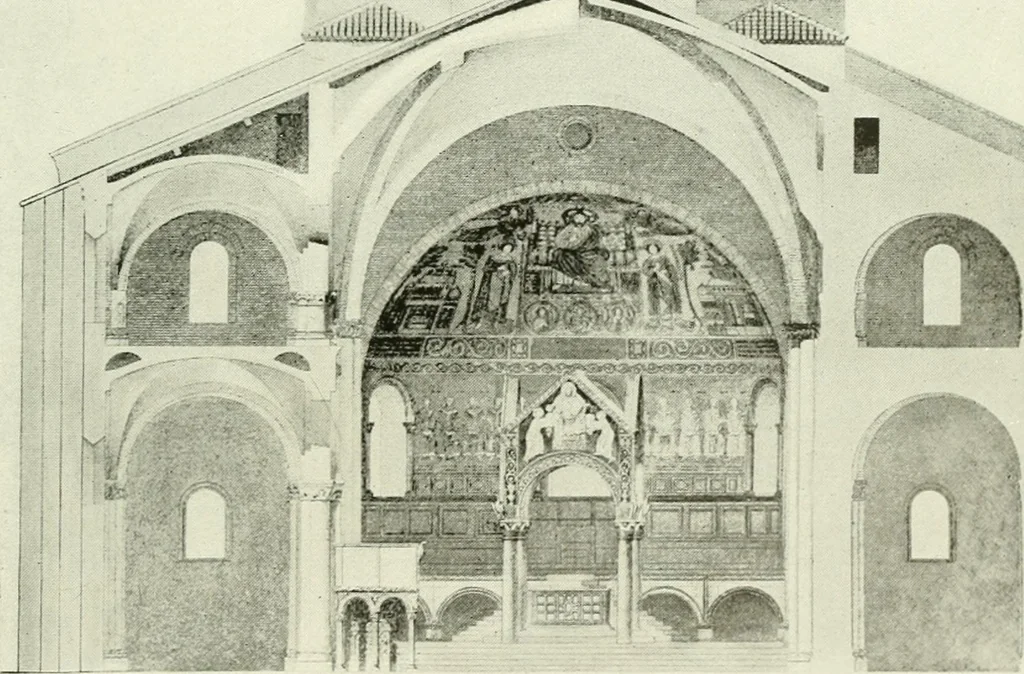 An illustration from Medieval architecture, its origins and development, with lists of monuments and bibliographies, 1909, leaf 386