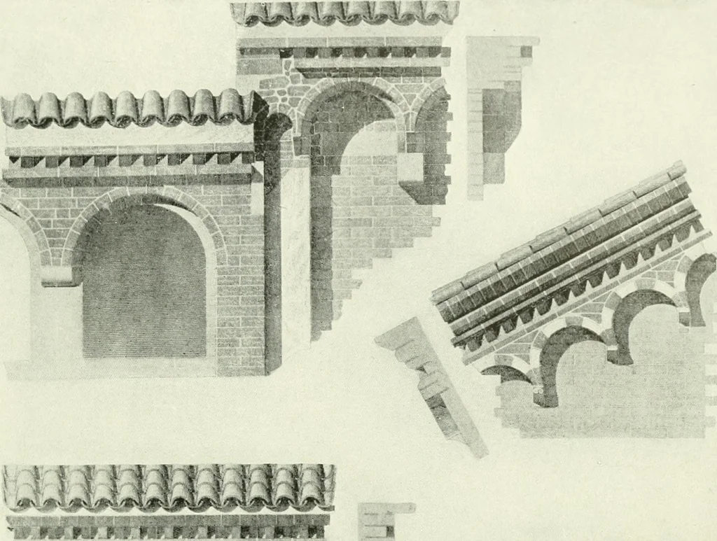 An illustration from Medieval architecture, its origins and development, with lists of monuments and bibliographies, 1909, leaf 394