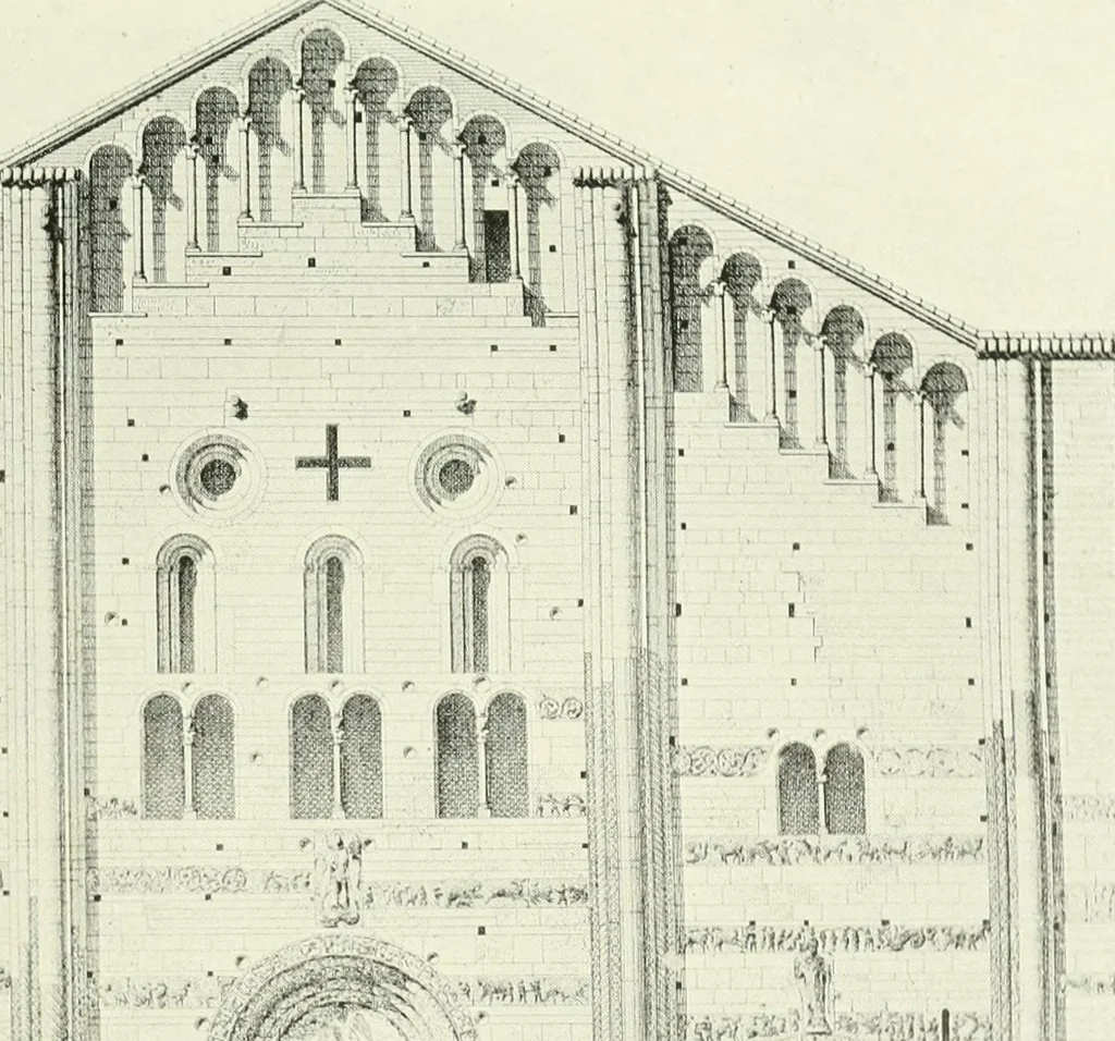 An illustration from Medieval architecture, its origins and development, with lists of monuments and bibliographies, 1909, leaf 398