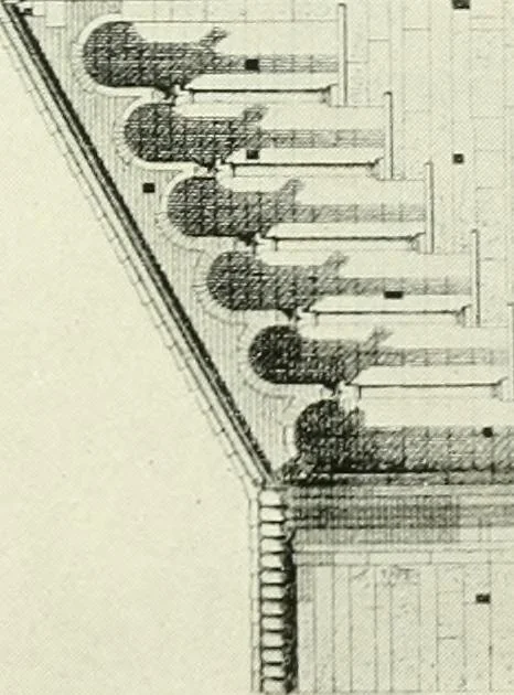 An illustration from Medieval architecture, its origins and development, with lists of monuments and bibliographies, 1909, leaf 398