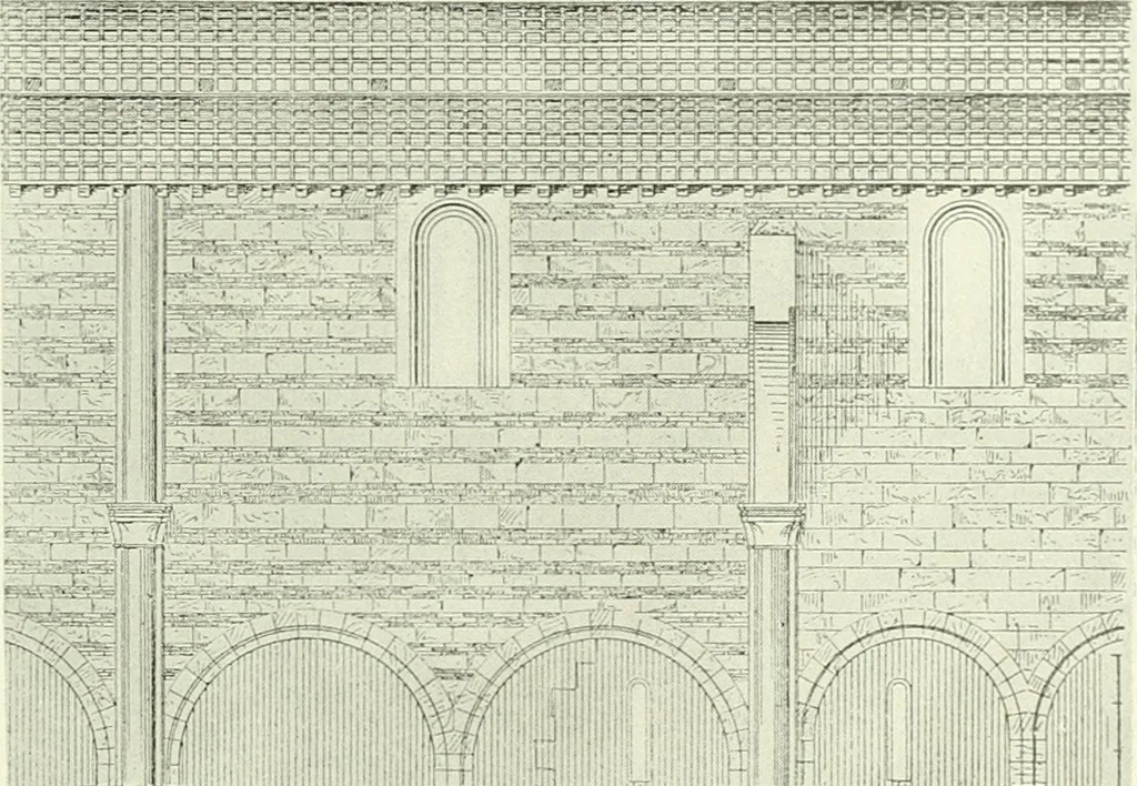 An illustration from Medieval architecture, its origins and development, with lists of monuments and bibliographies, 1909, leaf 404