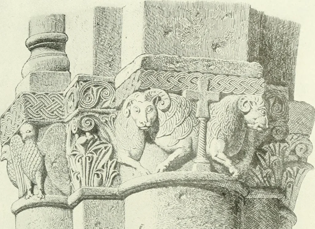 An illustration from Medieval architecture, its origins and development, with lists of monuments and bibliographies, 1909, leaf 406