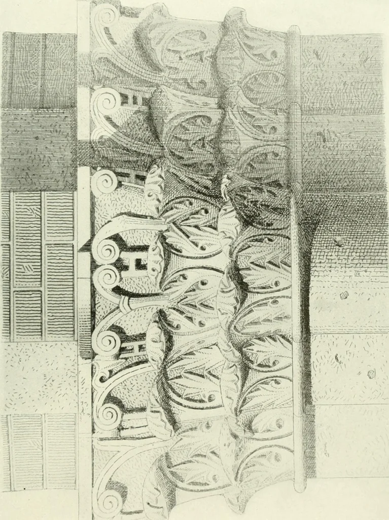 An illustration from Medieval architecture, its origins and development, with lists of monuments and bibliographies, 1909, leaf 416