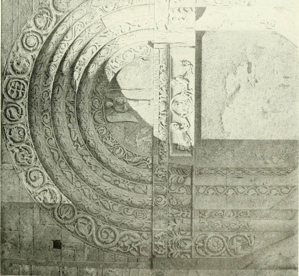 An illustration from Medieval architecture, its origins and development, with lists of monuments and bibliographies, 1909, leaf 418