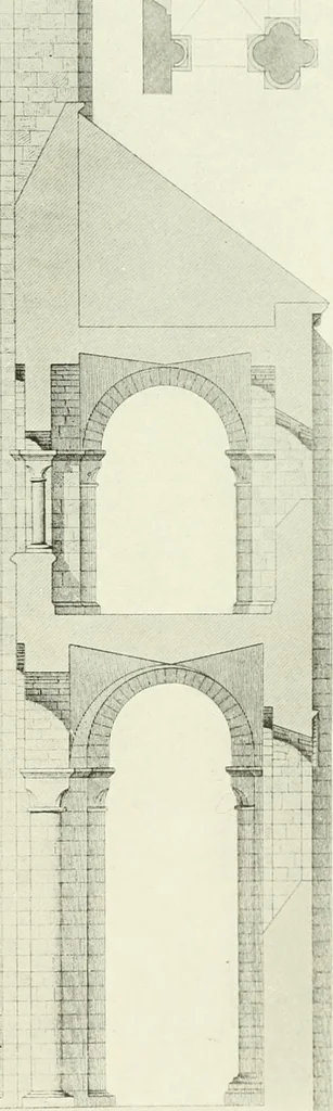 An illustration from Medieval architecture, its origins and development, with lists of monuments and bibliographies, 1909, leaf 456
