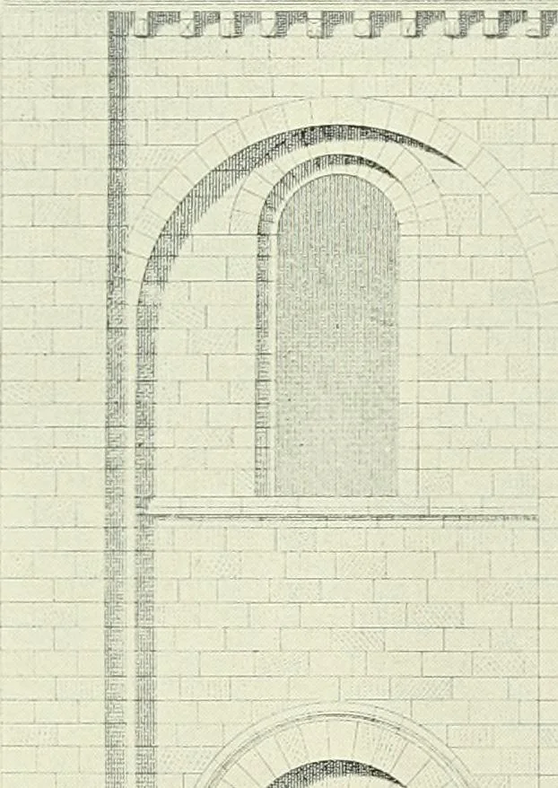 An illustration from Medieval architecture, its origins and development, with lists of monuments and bibliographies, 1909, leaf 464