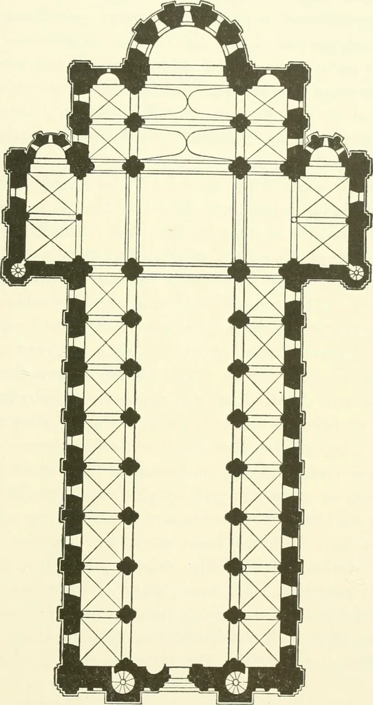 An illustration from Medieval architecture, its origins and development, with lists of monuments and bibliographies, 1909, leaf 466