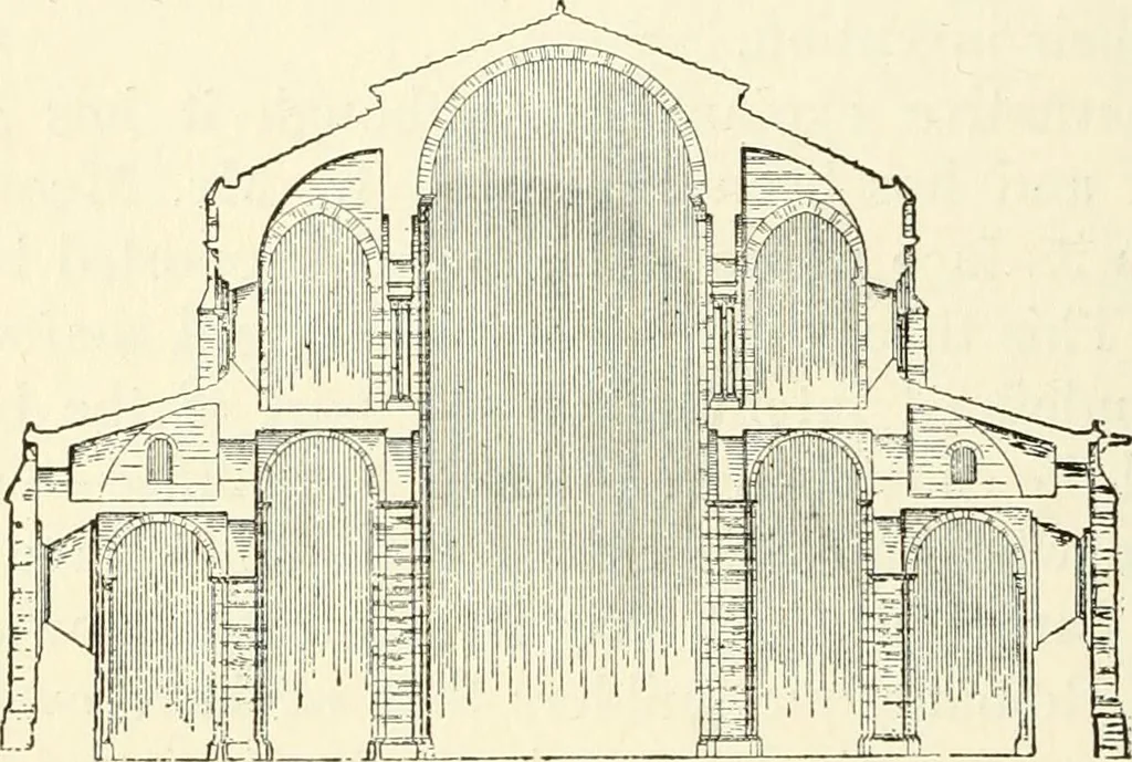 An illustration from Medieval architecture, its origins and development, with lists of monuments and bibliographies, 1909, leaf 477