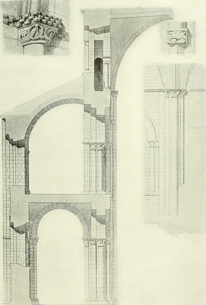 An illustration from Medieval architecture, its origins and development, with lists of monuments and bibliographies, 1909, leaf 478