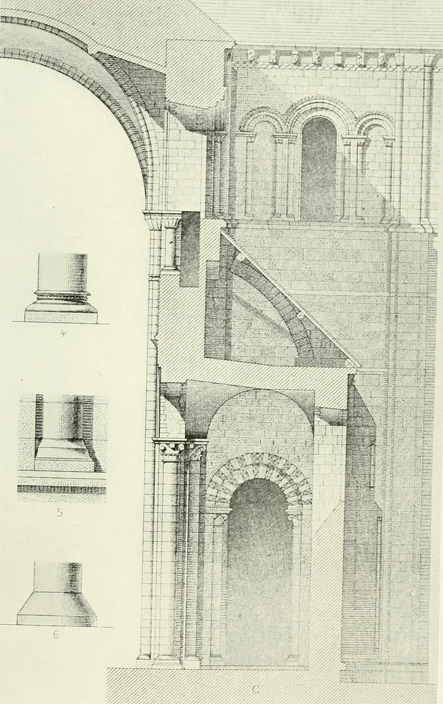 An illustration from Medieval architecture, its origins and development, with lists of monuments and bibliographies, 1909, leaf 480