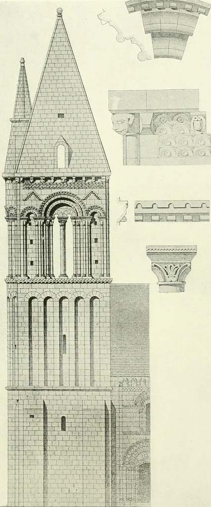 An illustration from Medieval architecture, its origins and development, with lists of monuments and bibliographies, 1909, leaf 496
