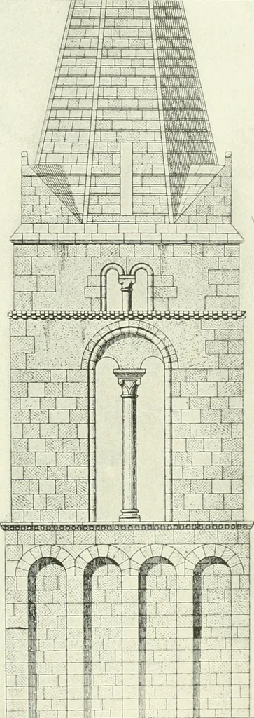 An illustration from Medieval architecture, its origins and development, with lists of monuments and bibliographies, 1909, leaf 498