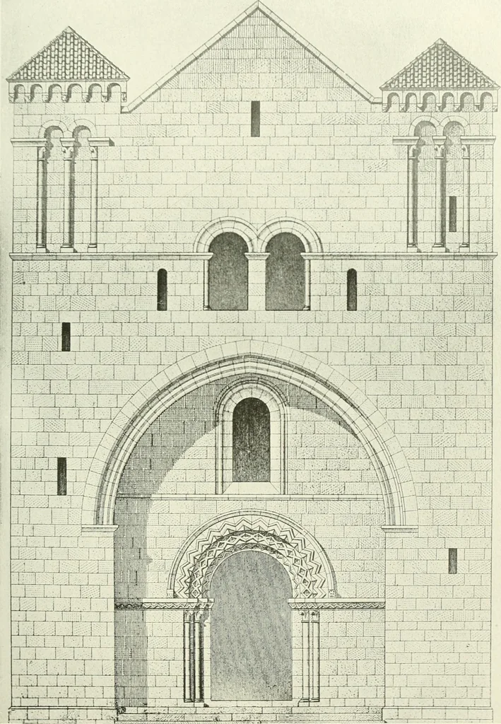 An illustration from Medieval architecture, its origins and development, with lists of monuments and bibliographies, 1909, leaf 508
