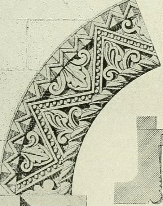 An illustration from Medieval architecture, its origins and development, with lists of monuments and bibliographies, 1909, leaf 526