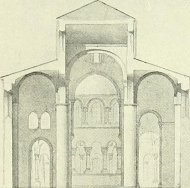 An illustration from Medieval architecture, its origins and development, with lists of monuments and bibliographies, 1909, leaf 530