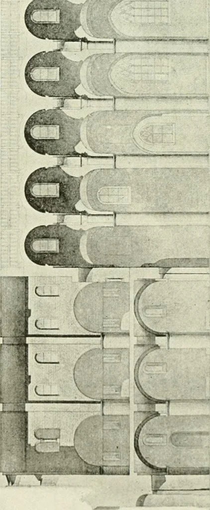 An illustration from Medieval architecture, its origins and development, with lists of monuments and bibliographies, 1909, leaf 530