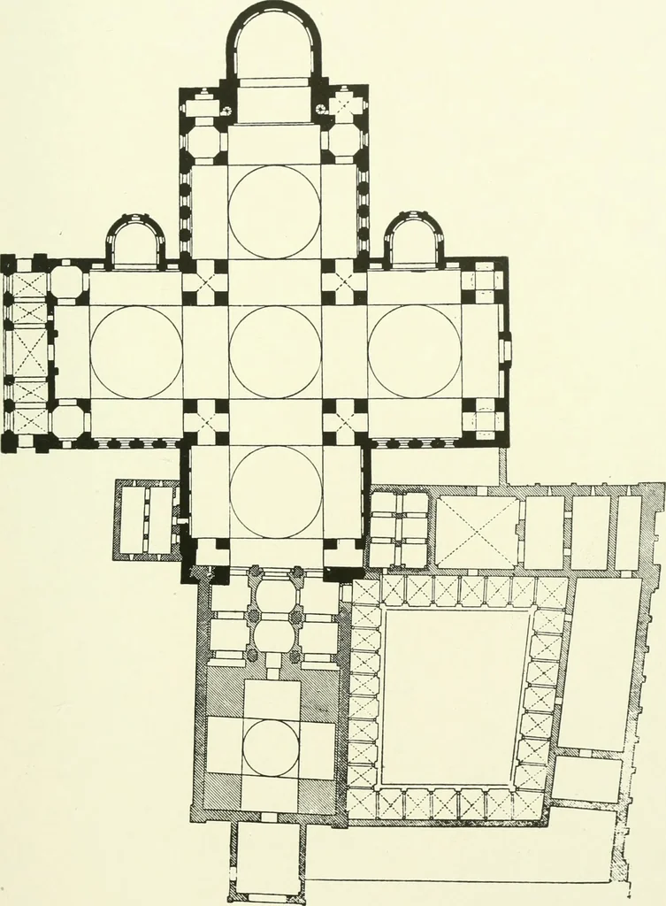 An illustration from Medieval architecture, its origins and development, with lists of monuments and bibliographies, 1909, leaf 534