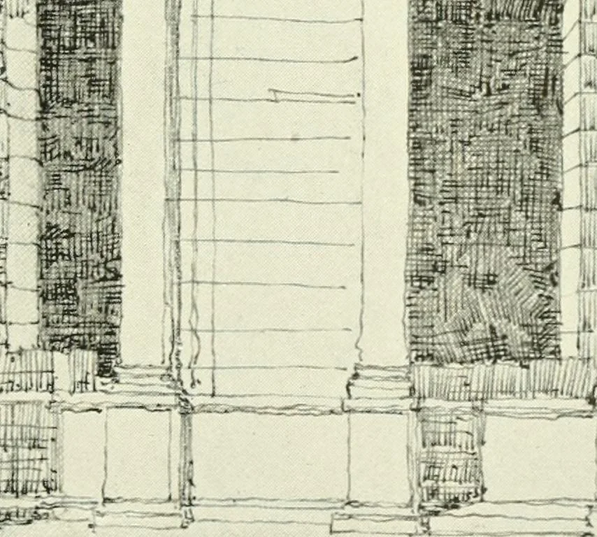 An illustration from Medieval architecture, its origins and development, with lists of monuments and bibliographies, 1909, leaf 54