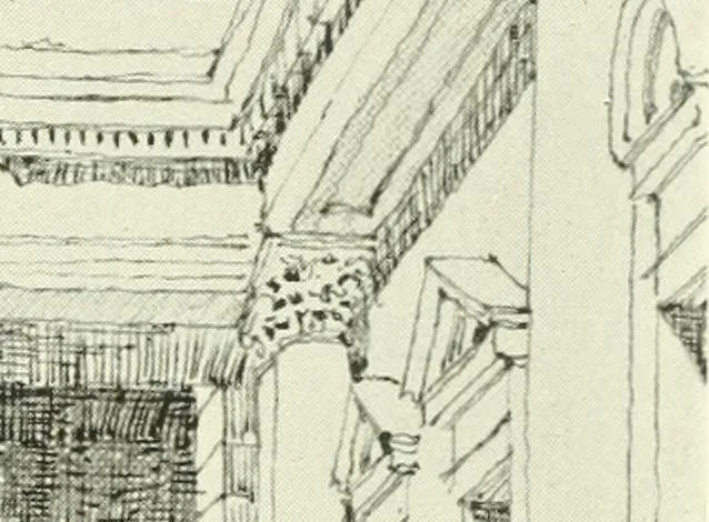 An illustration from Medieval architecture, its origins and development, with lists of monuments and bibliographies, 1909, leaf 54