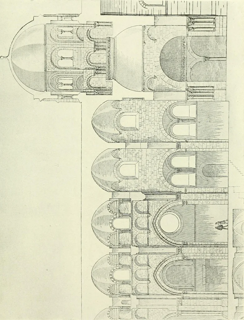 An illustration from Medieval architecture, its origins and development, with lists of monuments and bibliographies, 1909, leaf 540