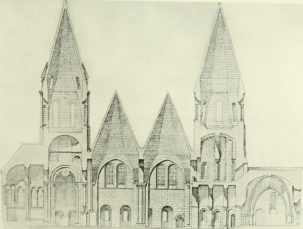 An illustration from Medieval architecture, its origins and development, with lists of monuments and bibliographies, 1909, leaf 544