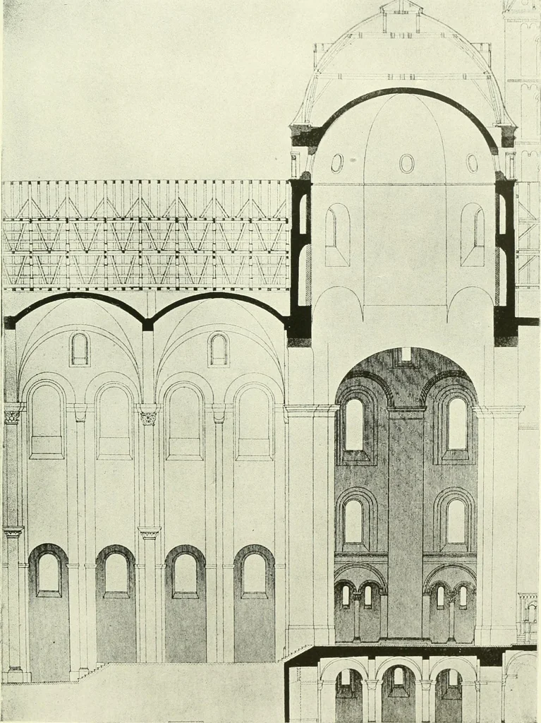 An illustration from Medieval architecture, its origins and development, with lists of monuments and bibliographies, 1909, leaf 546