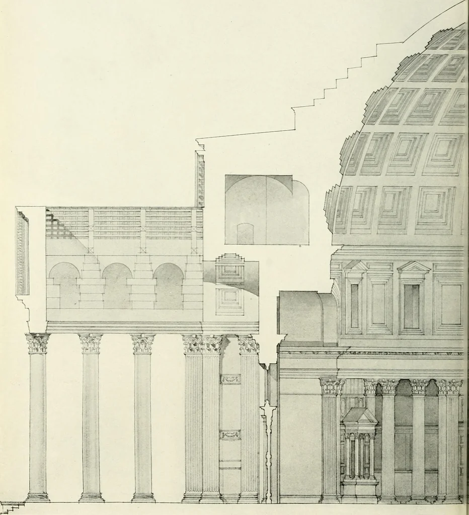 An illustration from Medieval architecture, its origins and development, with lists of monuments and bibliographies, 1909, leaf 65