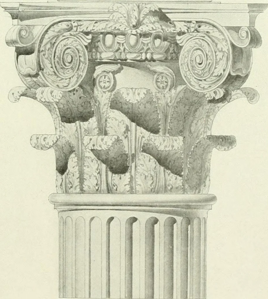 An illustration from Medieval architecture, its origins and development, with lists of monuments and bibliographies, 1909, leaf 84