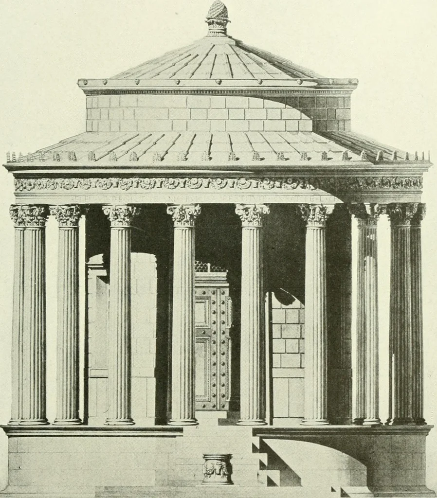 An illustration from Medieval architecture, its origins and development, with lists of monuments and bibliographies, 1909, leaf 94