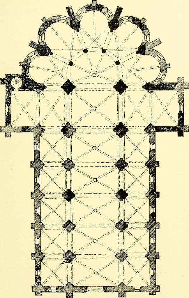 An illustration from Medieval architecture, its origins and development, with lists of monuments and bibliographies, 1909, leaf 106