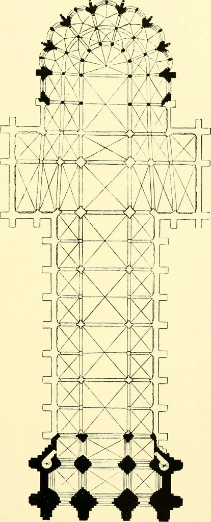 An illustration from Medieval architecture, its origins and development, with lists of monuments and bibliographies, 1909, leaf 112