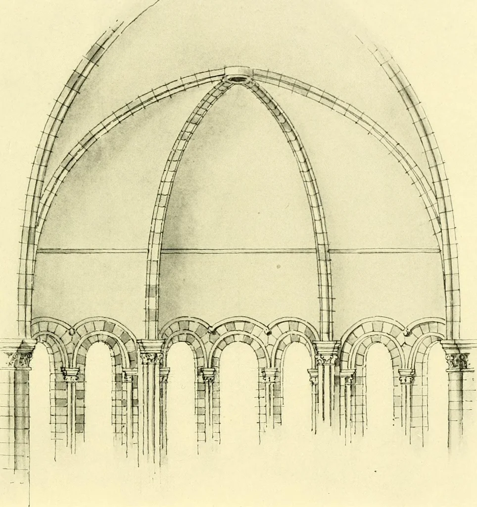 An illustration from Medieval architecture, its origins and development, with lists of monuments and bibliographies, 1909, leaf 122