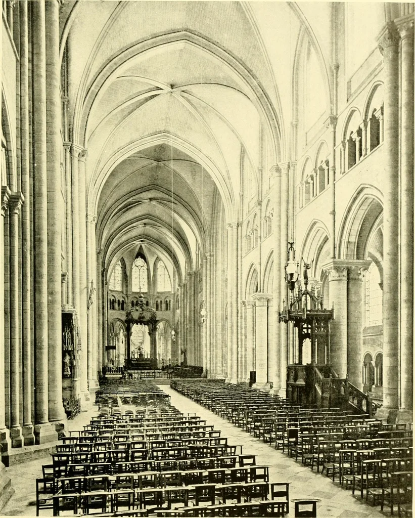 An illustration from Medieval architecture, its origins and development, with lists of monuments and bibliographies, 1909, leaf 140