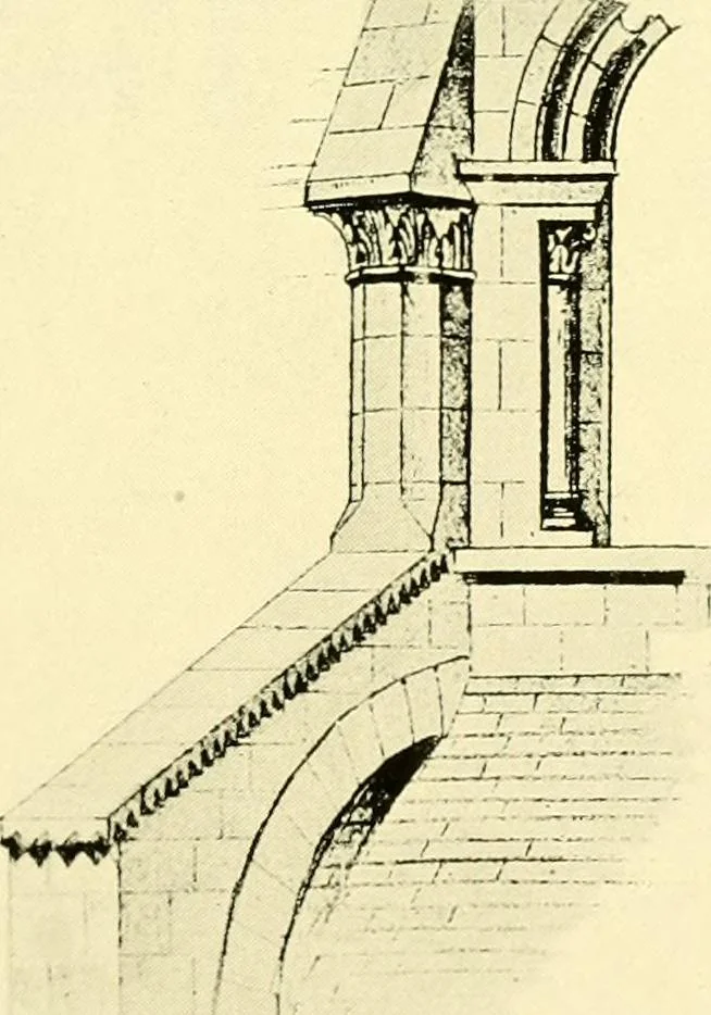 An illustration from Medieval architecture, its origins and development, with lists of monuments and bibliographies, 1909, leaf 156