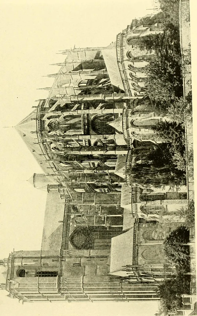 An illustration from Medieval architecture, its origins and development, with lists of monuments and bibliographies, 1909, leaf 384