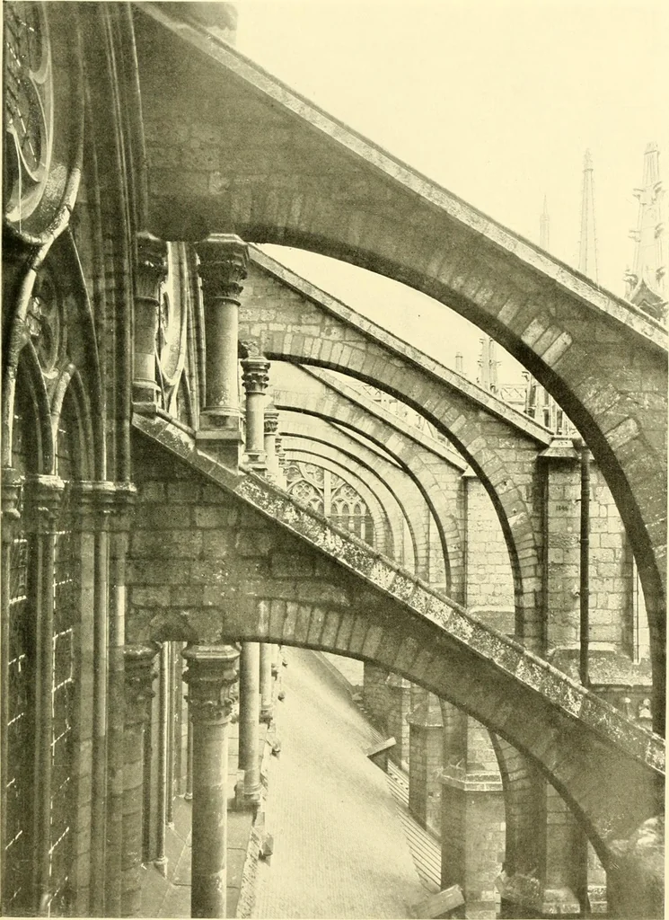 An illustration from Medieval architecture, its origins and development, with lists of monuments and bibliographies, 1909, leaf 428