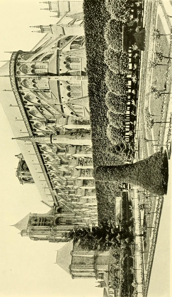 An illustration from Medieval architecture, its origins and development, with lists of monuments and bibliographies, 1909, leaf 436