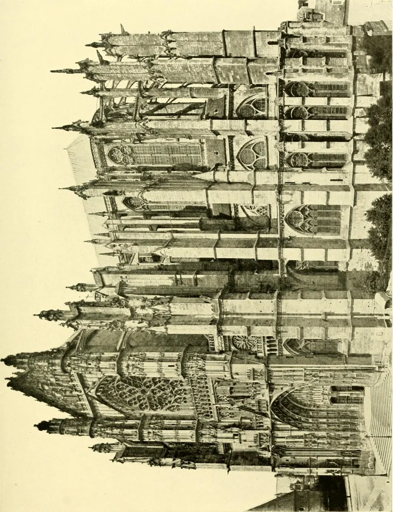 An illustration from Medieval architecture, its origins and development, with lists of monuments and bibliographies, 1909, leaf 440