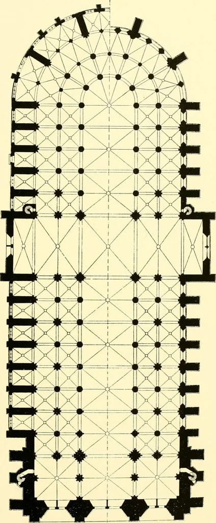 An illustration from Medieval architecture, its origins and development, with lists of monuments and bibliographies, 1909, leaf 442