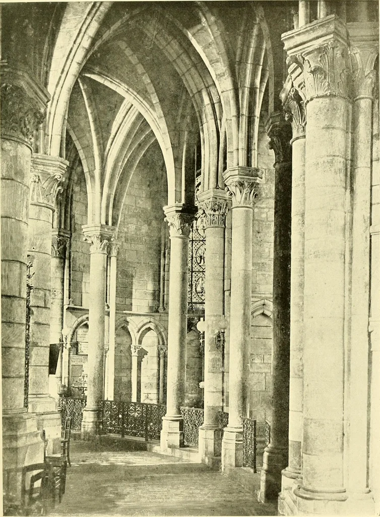 An illustration from Medieval architecture, its origins and development, with lists of monuments and bibliographies, 1909, leaf 444