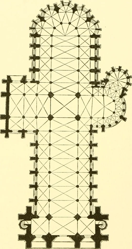An illustration from Medieval architecture, its origins and development, with lists of monuments and bibliographies, 1909, leaf 447