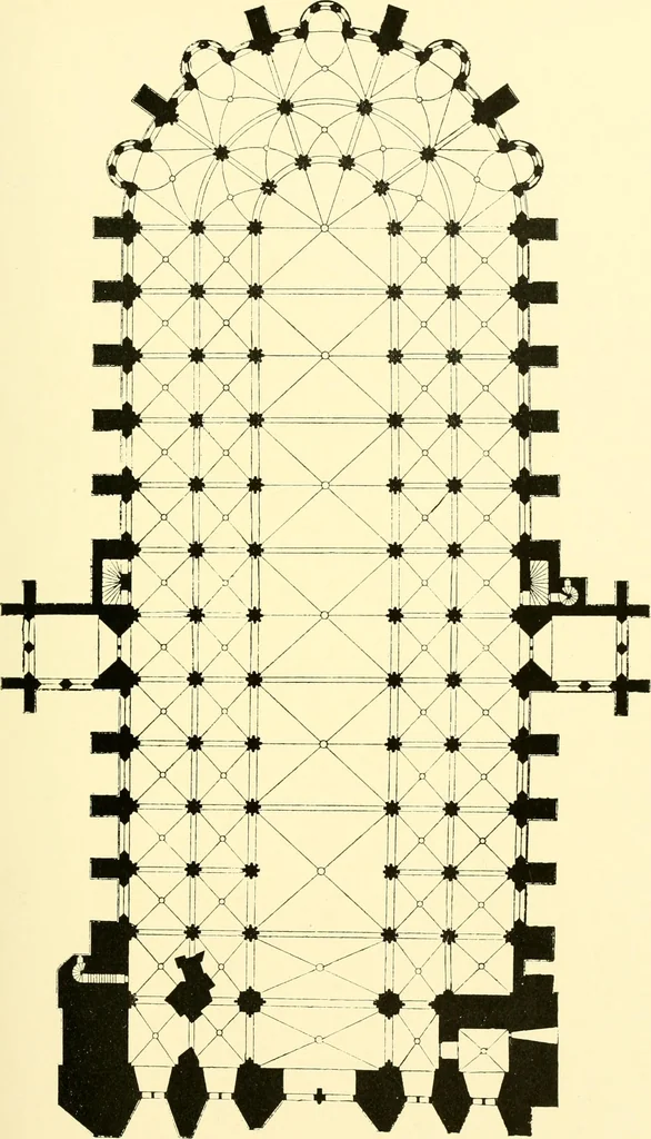An illustration from Medieval architecture, its origins and development, with lists of monuments and bibliographies, 1909, leaf 448