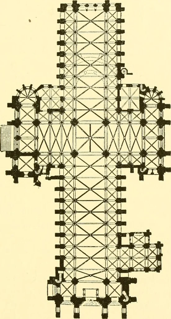 An illustration from Medieval architecture, its origins and development, with lists of monuments and bibliographies, 1909, leaf 456