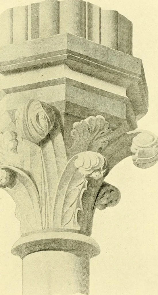 An illustration from Medieval architecture, its origins and development, with lists of monuments and bibliographies, 1909, leaf 492