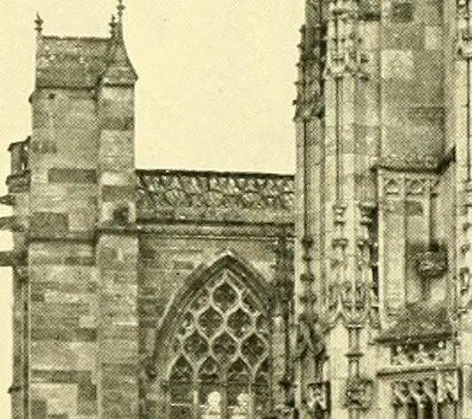 An illustration from Medieval architecture, its origins and development, with lists of monuments and bibliographies, 1909, leaf 600