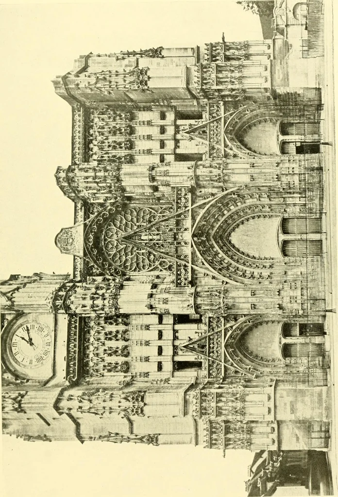 An illustration from Medieval architecture, its origins and development, with lists of monuments and bibliographies, 1909, leaf 602