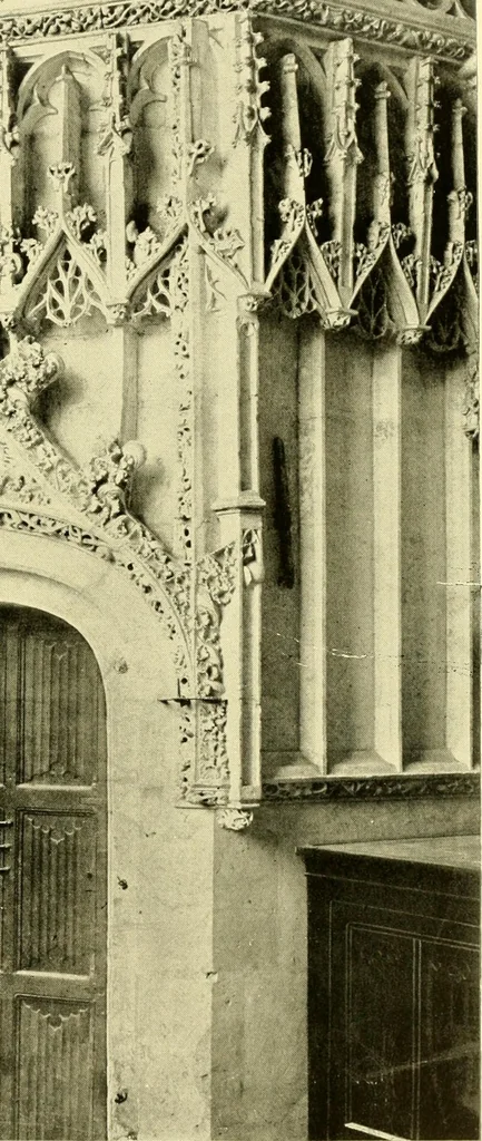 An illustration from Medieval architecture, its origins and development, with lists of monuments and bibliographies, 1909, leaf 628