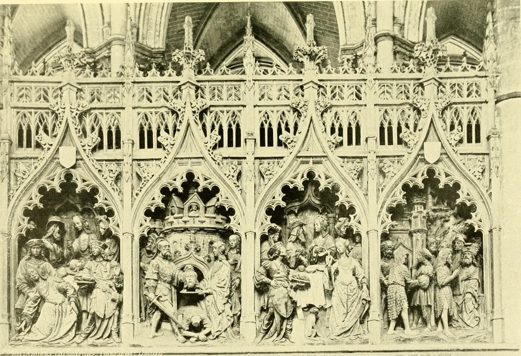An illustration from Medieval architecture, its origins and development, with lists of monuments and bibliographies, 1909, leaf 636