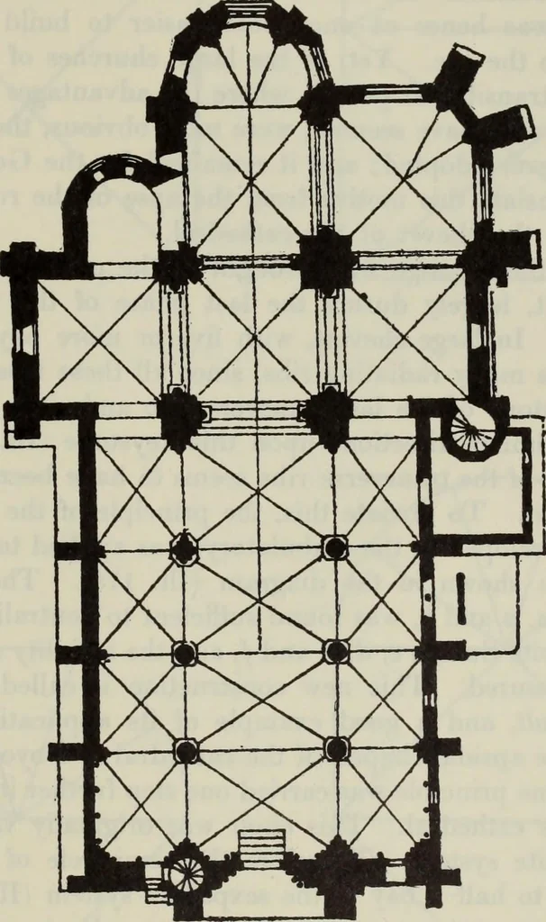 An illustration from Medieval architecture; its origins and development : with lists of monuments and bibliographies, 1909, leaf 120